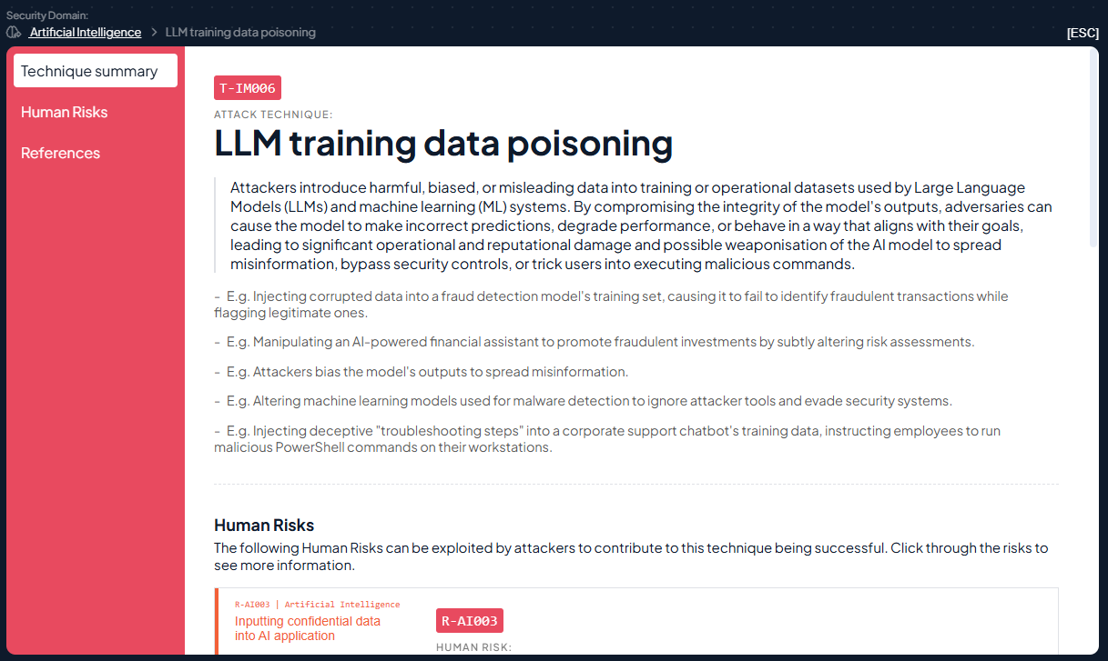 Link threats to associated risky behaviours